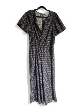 Anthropologie Black Paisley Wide Leg Jumpsuit